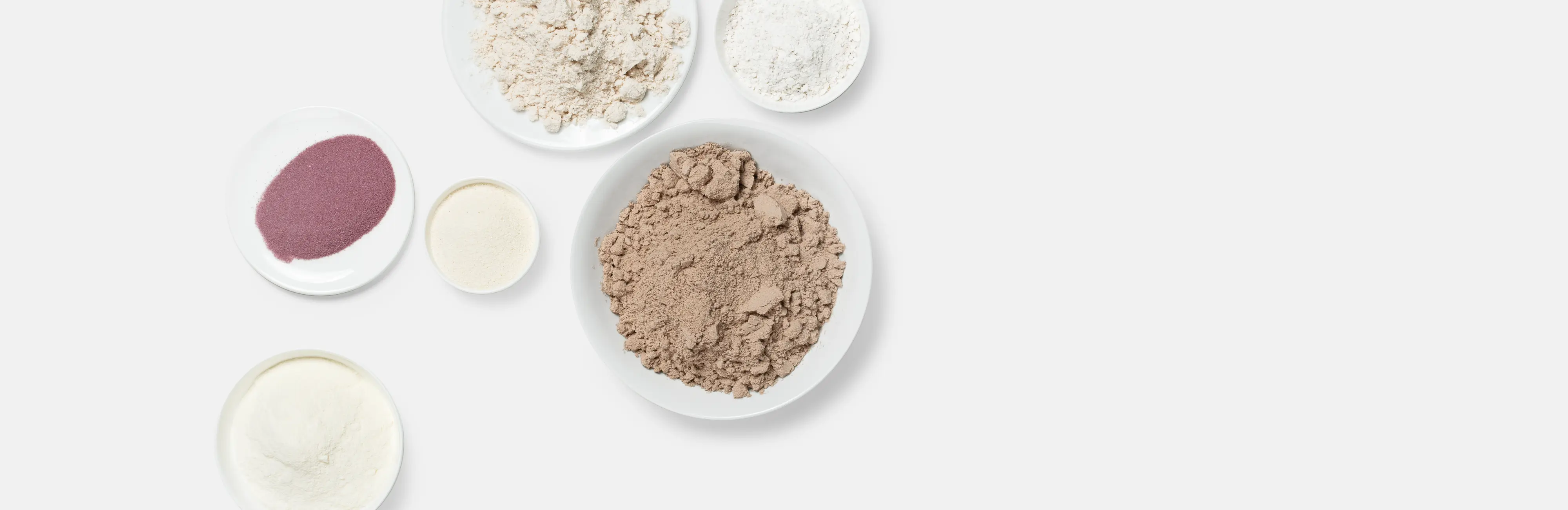 Übersicht vieler Füllgüter im Bereich der Protein- und Milchpulver